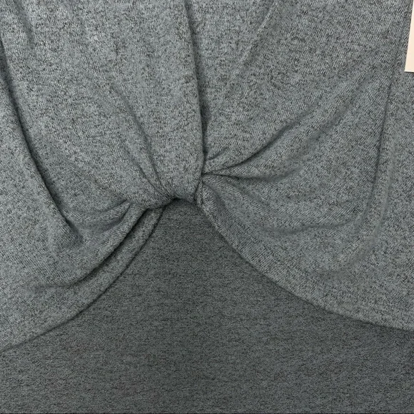 Young Fabulous & Broke Blue Marled Twist Front Soft Knit Top Size Large NWT - Picture 3 of 10